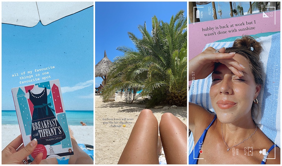 Woman having a beach day 