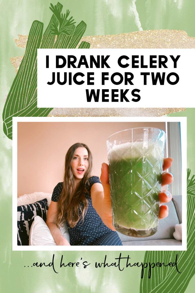 Girl drinking celery juice 